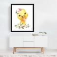 thumbnail image 3 of Duck, Farm Animals, Barn Animals, Barnyard, Pink Flowers, Girl Nursery - Illustration Watercolor Animal Floral Whimsical Black Framed Wall Art Print 12 x 16 inches, 3 of 4