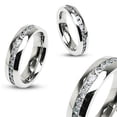 thumbnail image 3 of His & Hers Stainless Steel 2.29 Ct Cz Bridal Set & Men's Eternity Wedding Band Women's Women's Size 08 Men's 06mm Size 10, 3 of 4