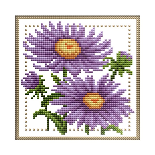 12 meses flor punto de cruz lienzo impreso costura DIY (septiembre H431) Tmvgtek Oficina Multiescena Multifunción