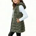 thumbnail image 4 of Mercatoo Teen Girls Long Hooded Puffer Vest Quilted Padded Winter Sleeveless down Jackets Kids Zip up Waistcoat Outwear, 4 of 7