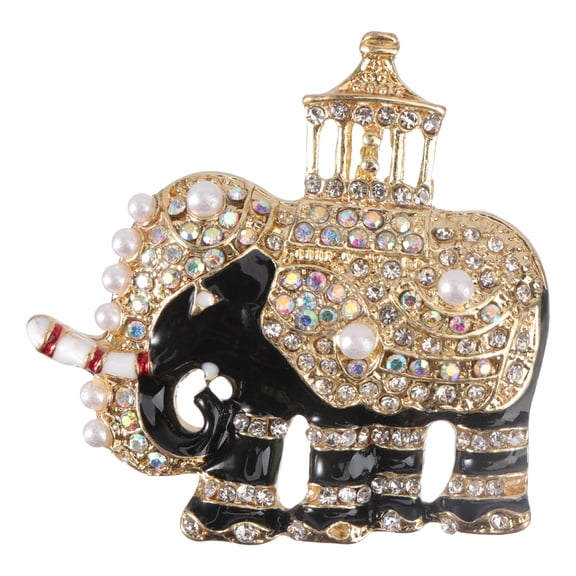 Masteelf  Hedgehog Elephant Enamel Animal Pin Bronze Brooch Unique Rhinestone Miss