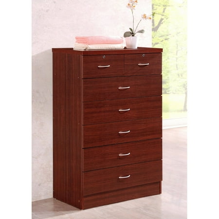 Hodedah 7 Drawer Jumbo Chest Hi70dr Finish Mahogany