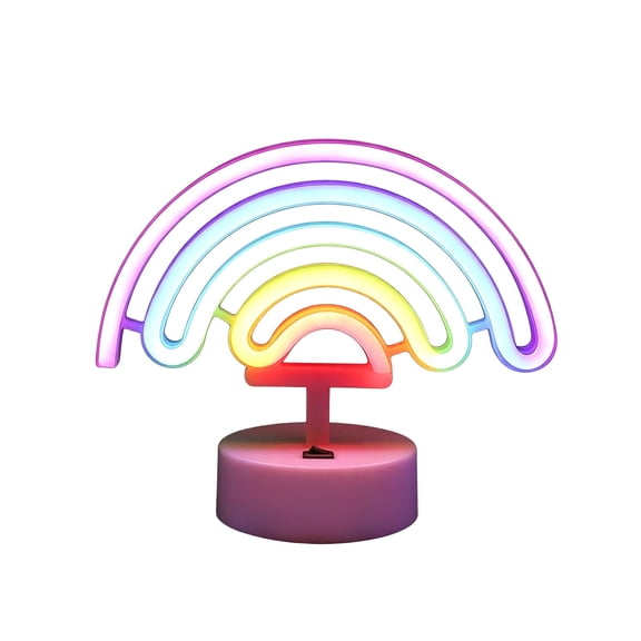 Neon Sign Table Lamp, USB Powered LED Neon Light with Base, Decorative Night Light for Bedroom Party Home Decor