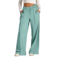 thumbnail image 5 of Womens Oversized Wide Leg Sweatpants - Elastic Drawstring, Low Waist - Polyester, Lightweight - Pockets, Ruffle Hem - Casual/Work/Yoga, All Seasons, 5 of 8