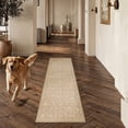 thumbnail image 3 of BERTHMEER 2'x6' Runner Rugs for Hallway Kitchen Entryway Bedroom Bathroom Entrance Oriental Floral Vintage Farmhouse Machine Washable Non-slip Traditional Distressed rugs, Brown, 3 of 7