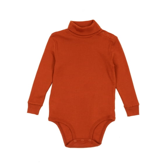 Leveret Baby Turtleneck Bodysuit Cotton Rust 18 Month