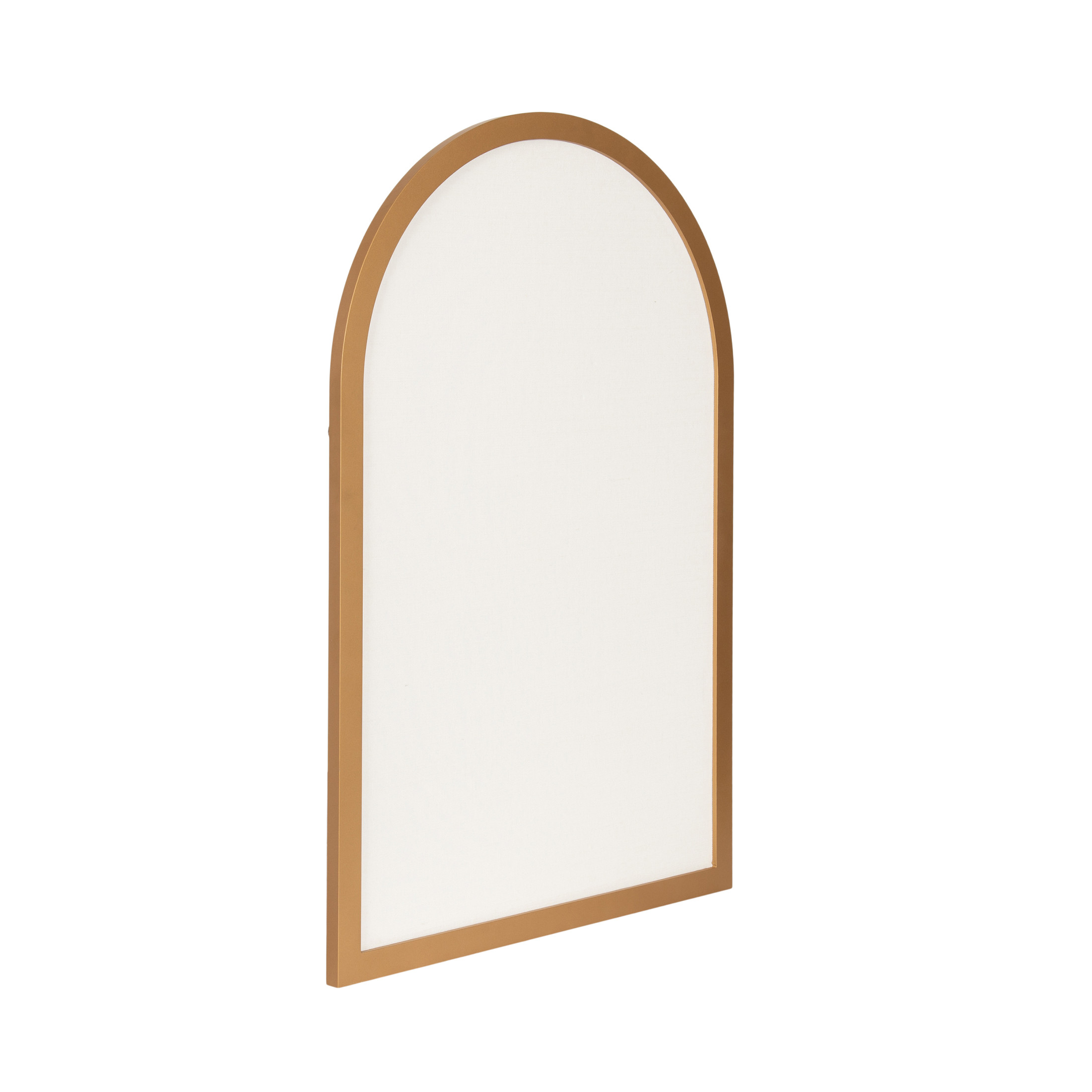 Kate and Laurel Holbrook Glam Framed Arch Fabric Pinboard, 24 x 36, Gold, Decorative Modern Arched Bulletin Board for Use as Vision Board or Wall Organization