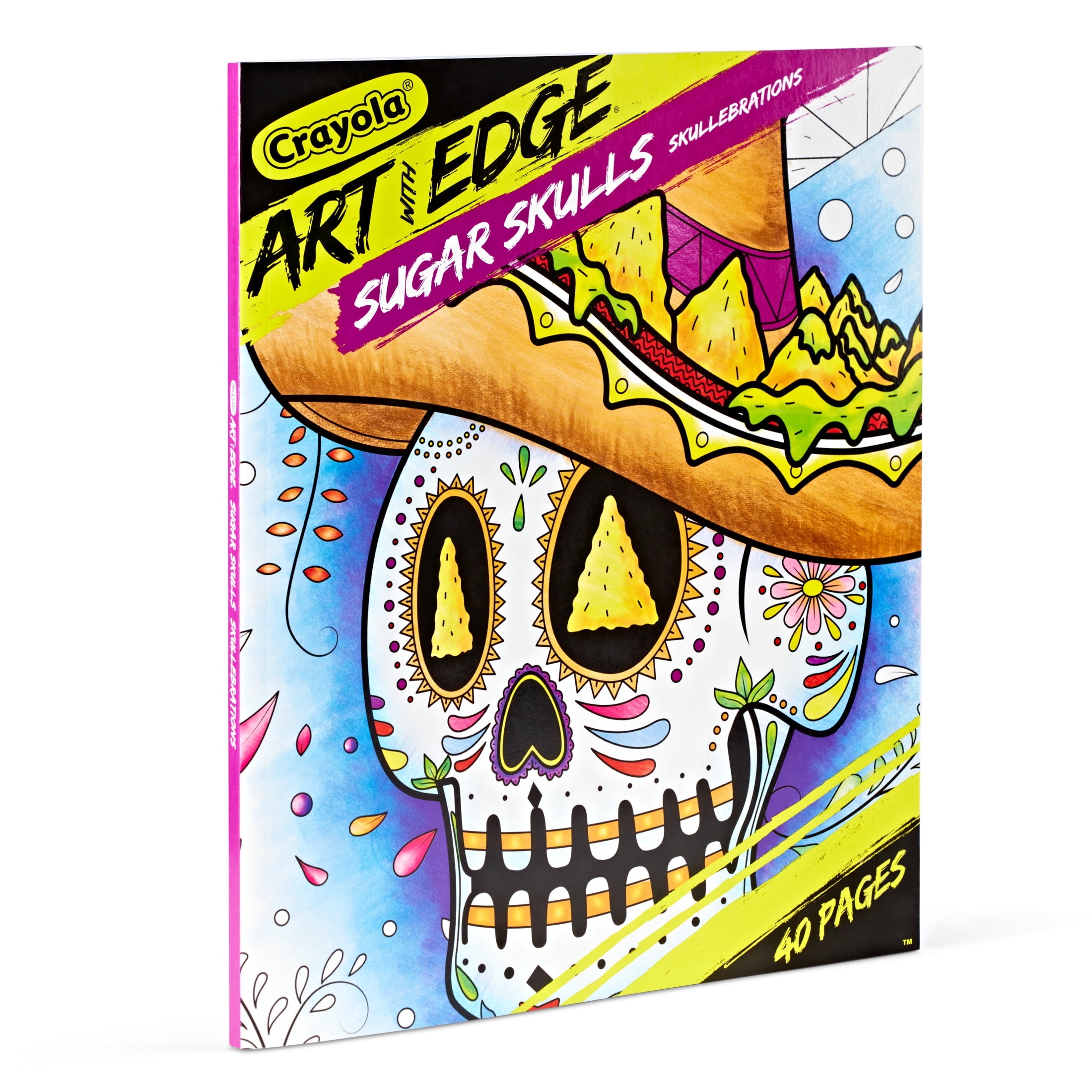 Crayola Art with Edge Sugar Skulls Coloring Books, Teacher Appreciation Gifts, Mothers Day, 40 Pgs, Vol. 3 Child, Unisex