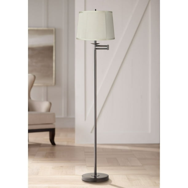 360 Lighting Modern Swing Arm Floor Lamp Bronze Beige Top Bottom Trim Fabric Drum Shade For Living Room Reading Bedroom Office Com 360 Lighting Modern Swing Arm Floor, Best Swing Arm Floor Lamp
