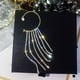 thumbnail image 4 of Fiudx Pendientes Largos con Borlas y Diamantes Brillantes para Mujer, Sin Perforaciones, 1 Par, 4 of 5