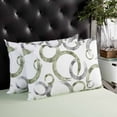 Abstract Modern Grey Sage Green Throw Pillow Cover,Geometric Circle