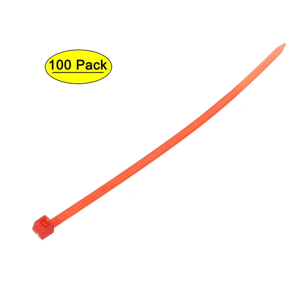 Cintas de Nylon Rojas Auto-Bloqueantes de 4 Pulgadas 0.09 Pulgadas 100 Paquete