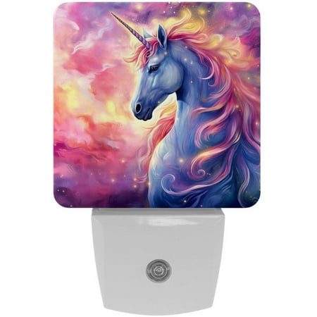 

Unicorn LED Square Night Lights - Stylish and Functional Nightlight for Better Sleep - Energy Saving Plug-in Wall Light with Auto Sensor