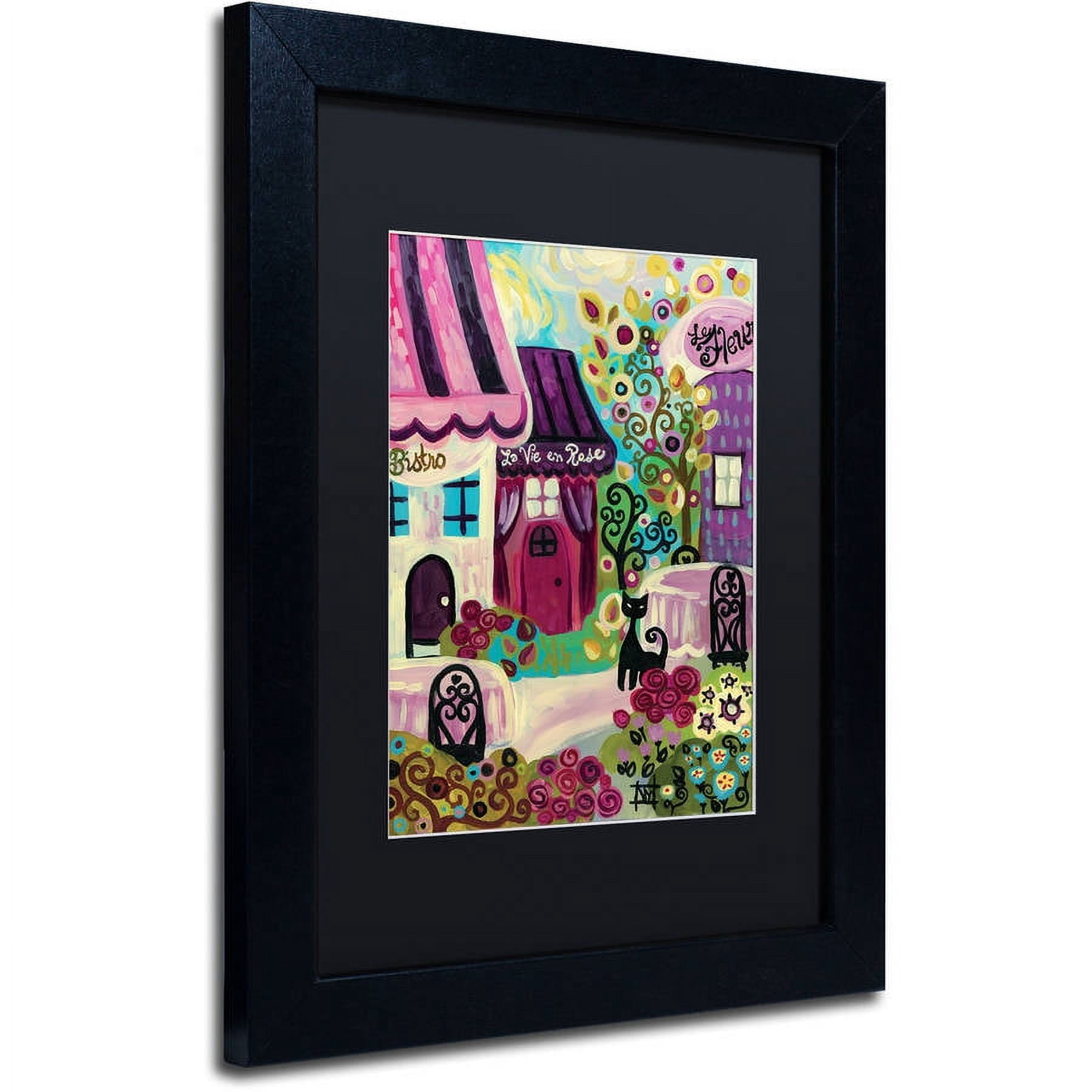 Trademark Fine Art "La Vie En Rose" Canvas Art by Natasha Wescoat, Black Matte, Black Frame