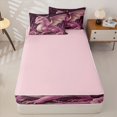 thumbnail image 4 of Homewish Kawaii Dragon Zipper Full Size Comforter Sets with Fitted Sheet and 2 Pillowcases,Lavender Rose Floral Zipper Bedding Set,Pink,Pink Reversible,4pcs, 4 of 8