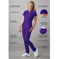 thumbnail image 3 of Adar Addition Go-Higher Scrub Set For Women - Notched V-Neck Scrub Top & Skinny Cargo Scrub Pants - A9600 - Grape - XXS, 3 of 7