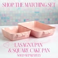 thumbnail image 7 of Paris Hilton Ceramic Stoneware Rectangular Lasagna Baker, 13 x 9 x 2.5 Inches, Oven Safe to 450°F, Dishwasher & Microwave Safe, Pink with Bow Handles, 7 of 7
