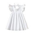 thumbnail image 1 of Vestido Goodplayer de lino con volantes, sin mangas, blanco, 3 años, 1 of 7