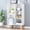 Warm White, variant on IOTXY Simple Bookcase with Legs - 3 Tier 8 Cubes Freestanding Low Display Cabinet, Mint Green