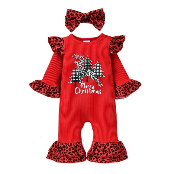 Shuttle tree Newborn Baby Girl Jumpsuit Infant Onesie Romper My First Christmas Thanksgiving Outfit