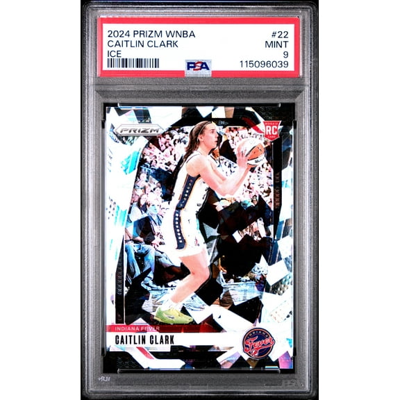 Graded 2024 Panini Prizm Caitlin Clark #22 Ice Rookie RC Basketball Card PSA 9 Mint