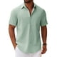thumbnail image 1 of Camisa COOFANDY verde salvia con botones de manga corta para hombre, 1 of 6