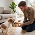 thumbnail image 5 of Gold Stainless Steel Dog Bowls, Hammered Thickened Metal Dog Bowl Feeding or Water Bowls for Small/Meidum/Large Sized Dogs&Cats Stackable Metal Cat Bowl Dishwasher Safe 5.7 Dia., 5 of 5