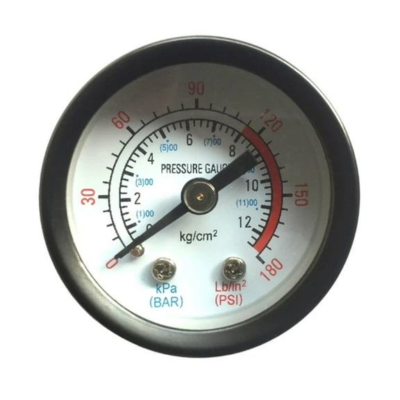 Back Mount Pressure Gauge 0-180 KPa Dual Scale Pressure Guage 0-12Bar ,Corrosion Resistance