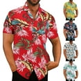 thumbnail image 3 of ZXLBBD Mens Spring Summer Hawaiian Beach Tropical Button Up Printed Short Sleeve Shirt Casual Outdoor Relaxed Fit Daily Wear, 3 of 8