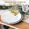 thumbnail image 3 of 50 PCS Disposable Paper Napkins for Fork Knife Spoon, White Decorative Napkins,15.7 x 15.7 Inches Pre-folded for Easy Setup, Ideal for Events, Parties, and Banquets, 3 of 6