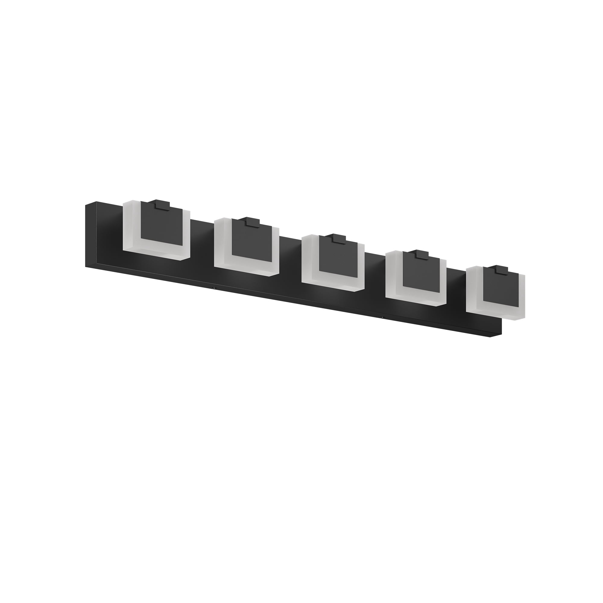 5 Lights Modern Black Vanity Light Up and Down Black Bathroom Lighting Fixtures LED Bathroom Wall Light Over Mirror 6000K