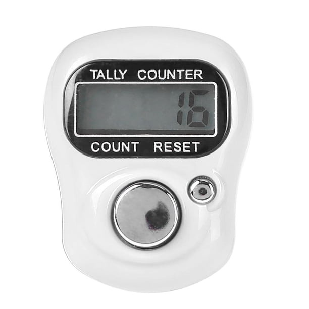 Contador Anillo Dedo Marcador Puntada Contador Conteo Electrónico LCD (blanco)