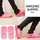 thumbnail image 4 of Pantuflas de rayas peludas para limpiar el suelo, con suela desmontable, talla M 38-41 (rosa), 4 of 6