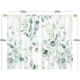 thumbnail image 3 of Boho Floral Kitchen Curtains - 40 Inch Length for Small Window Treatments, Blue Rod Pocket Top Tier Curtains for Bathroom, Closet Door Coverings, 2 Panels Set, 28x40, 3 of 6