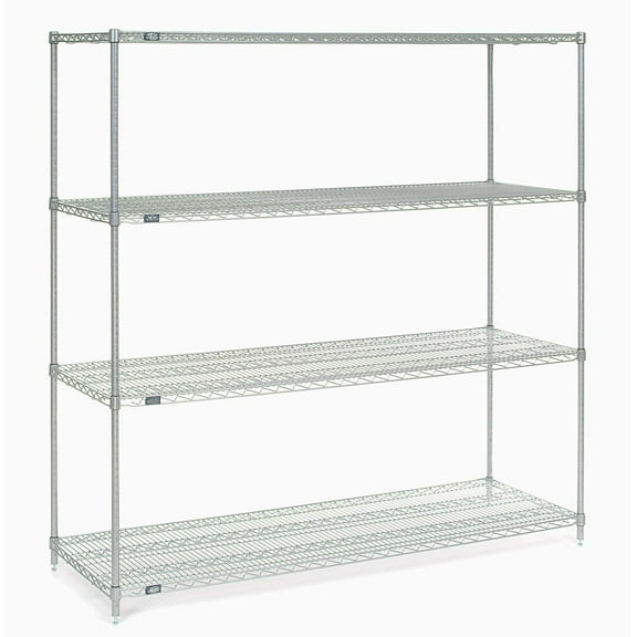 Nexel Wire Shelving, Poly-Z-Brite, 54"W X 18"D X 86"H