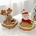 thumbnail image 2 of Christmas Gift Basket, Woven Bamboo Holiday Snowman Elk Doll Xmas Storage Baskets,for Candy,Biscuits etc, 2 of 6