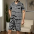 thumbnail image 2 of Stamzod Men's Satin Pajama Set Striped Short Sleeve Button Down Classic Sleepwear Soft Comfy Loungewear with Front Pocket Mens Short Outfits, 2 of 5
