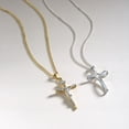 thumbnail image 4 of Bling Jewelry Womens Traditional Jesus Inri Crucifix Cross Pendant Necklace Two Tone 18K Gold Plated, 4 of 4