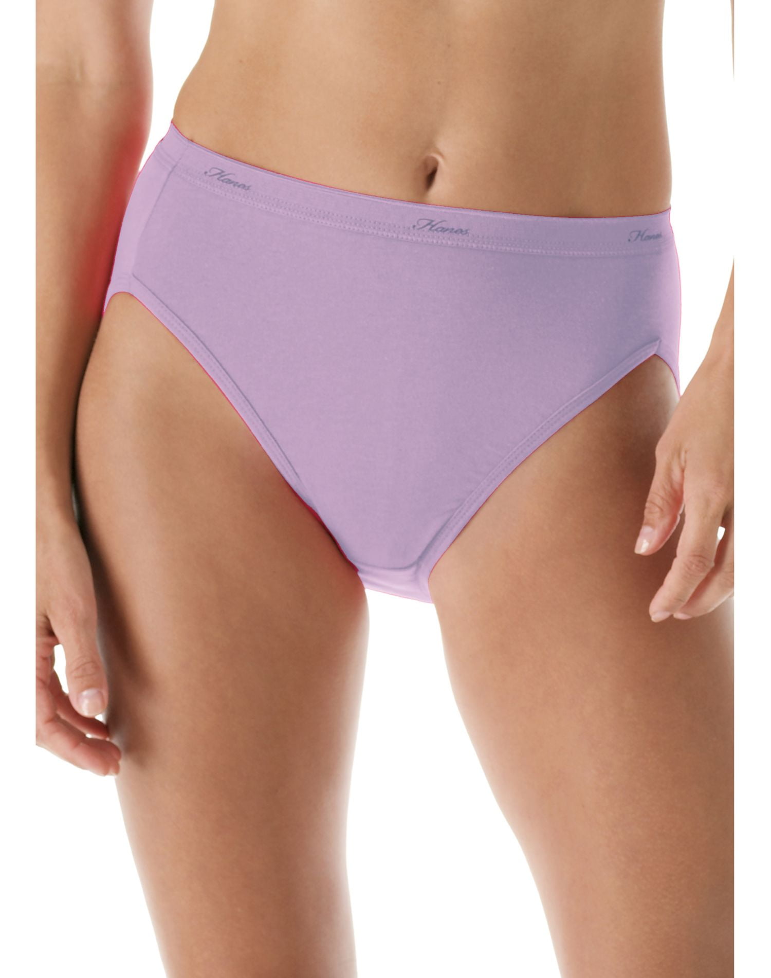 Hanes Womens No Ride Up Cotton HiCut Pantie