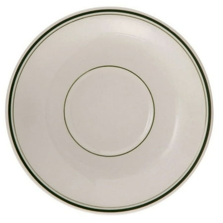 

Green Band Round Saucer 6 1/8 Dia. Porcelain White Green Rim
