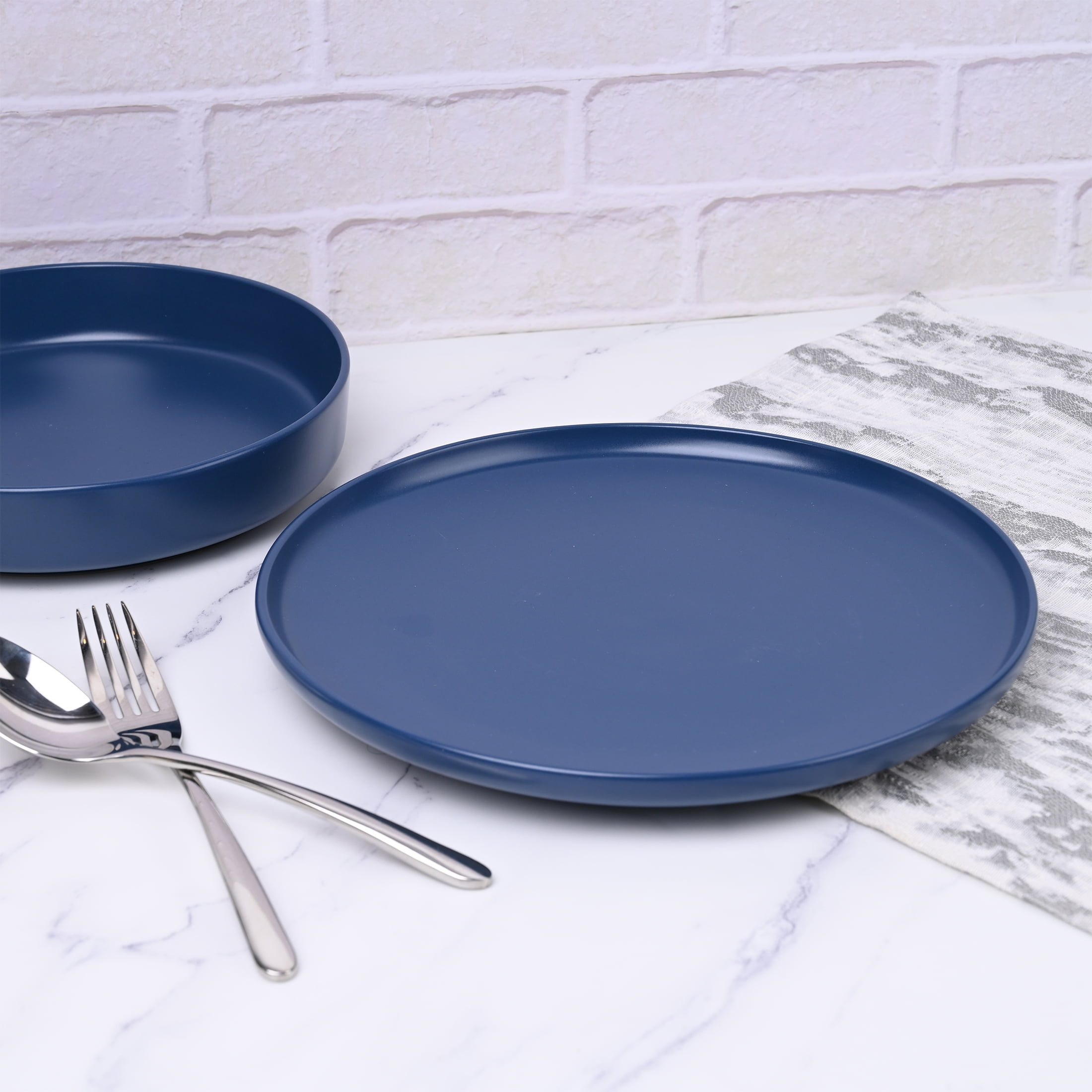 Mainstays Alessandra Matte Blue Stoneware Salad Plate