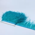 thumbnail image 4 of AMLESO 1 Yard Dyed Ostrich Feather Fringe Ribbon Embellishment Peacock blue, 4 of 7