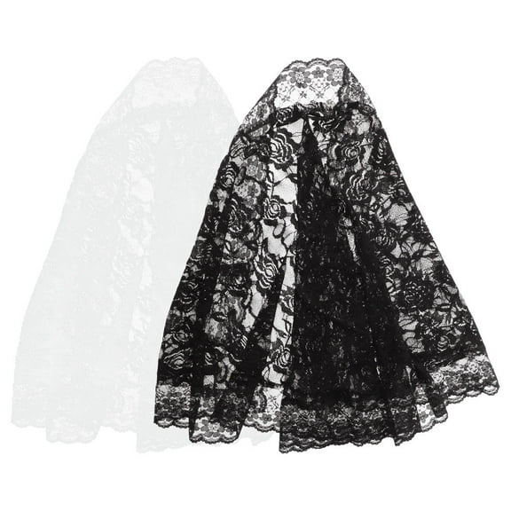 LEORX Veil Romantic Black Wedding Veils for Women 2Pcs