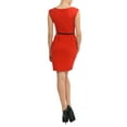 thumbnail image 2 of Auliné Collection Women's Color Office Workwear Sleeveless Sheath Dress Red Small, 2 of 3