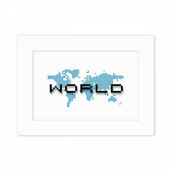 Map World Country USA Art Deco Fashion Photo Mount Frame Picture Art Painting Desktop 5x7 inch