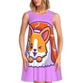 thumbnail image 1 of Disketp Corgi In Sushi Roll para Vestido sin Mangas para Mujeres, Vestidos de Verano para Mujeres, Casual y Holgado para la Playa, 1 of 7