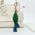 thumbnail image 4 of Handmade Genuine Leather Leaf Flower Keychain – Leather Tulip Flower Keyring Pendant Charm Accessories For Women's Wallets, Bags, and Car Key （Blue）, 4 of 6
