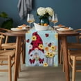thumbnail image 2 of Aqua Gnomes Daisy Table Runner - 48 Inch Long, Kitchen Dining Table Runner Dresser Scarves, Pastoral Country Garden Floral Farmhouse Decor for Coffee Tables Wedding Party Banquet, 2 of 8