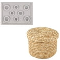 thumbnail image 2 of Bandeja con diseño de pulsera con cuentas flocadas, cesta de almacenamiento tejida de paja de trigo y gris, cesta de almacenamiento (mediana), 2 of 8