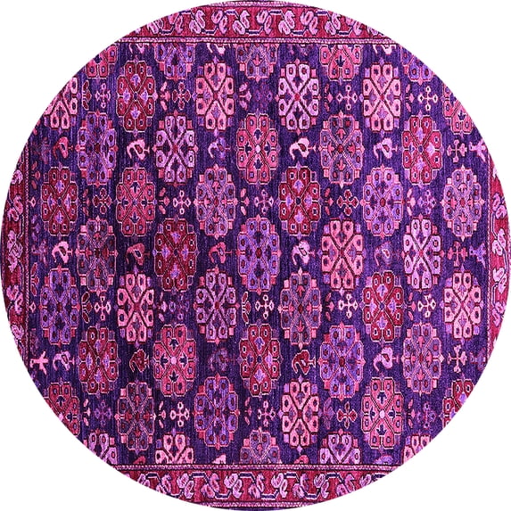 Ahgly Company Indoor Round Oriental Pink Industrial Area Rugs, 8' Round